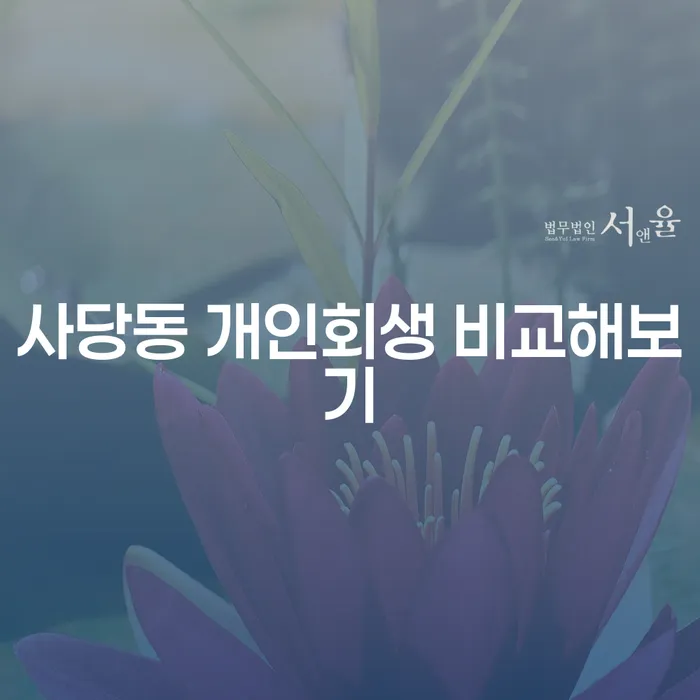 사당동 개인회생 비교해보기