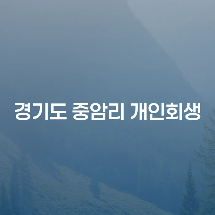 경기도 중암리에서 개인회생을 신청할 수 있는 방법은?