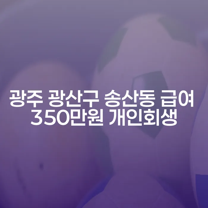 광주 광산구 송산동 급여 350만원 개인회생, 어떻게 시작해야 할까요?
